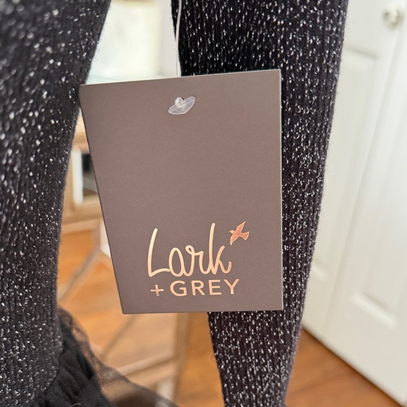 Lark + Grey On Trend Black Tulle/Silver Thread Evening Dress Size S - Picture 5 of 8